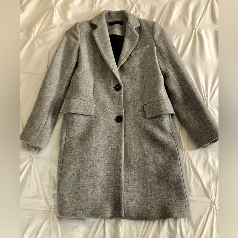 Zara Classic Two Button Gray Coat Size XS
